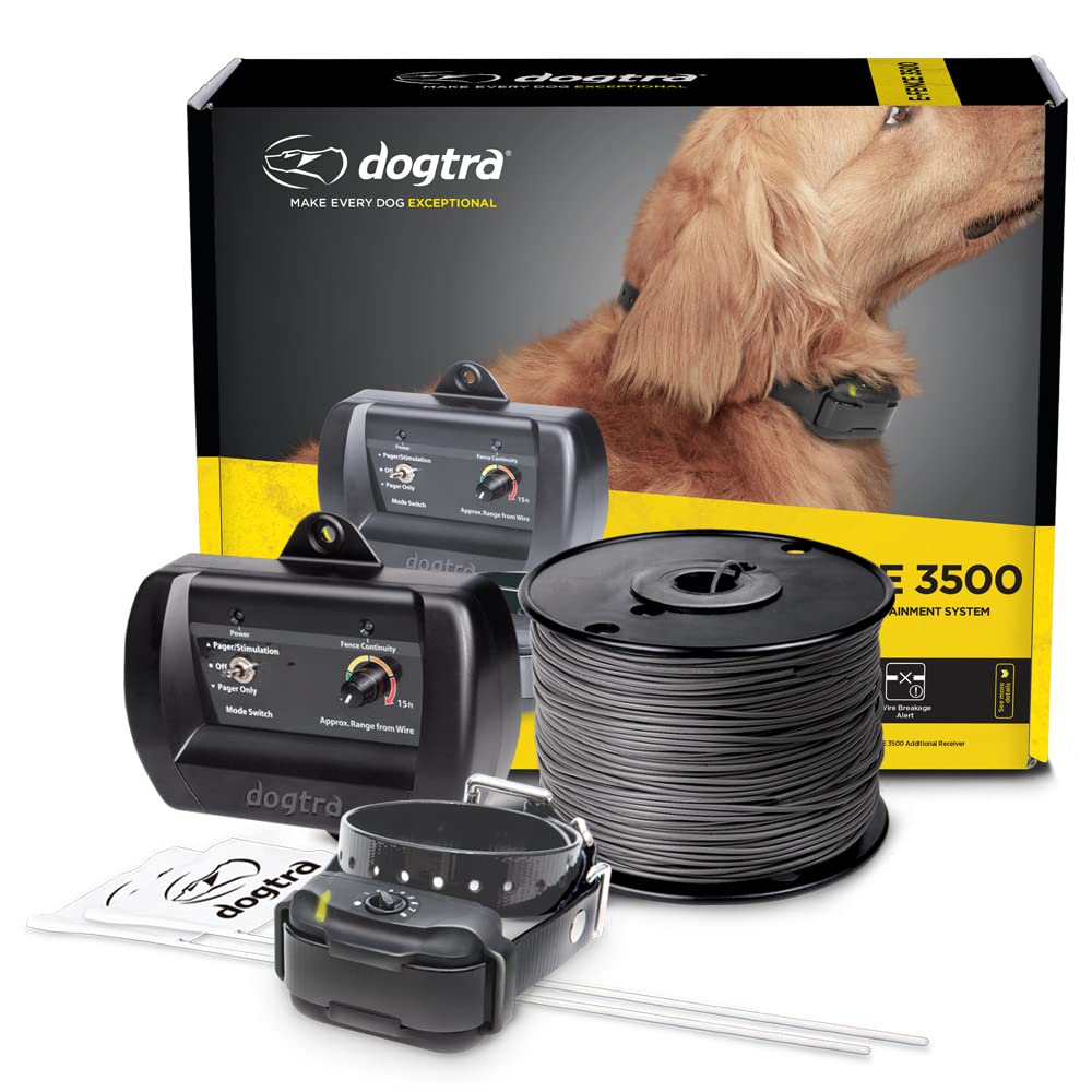 Dogtra - E-Fence 3500 In Ground Fence for Dogs Wireless Rechargeable Collar 40-Acre Vibration Outdoor Underground Wire Electric Dog Fence