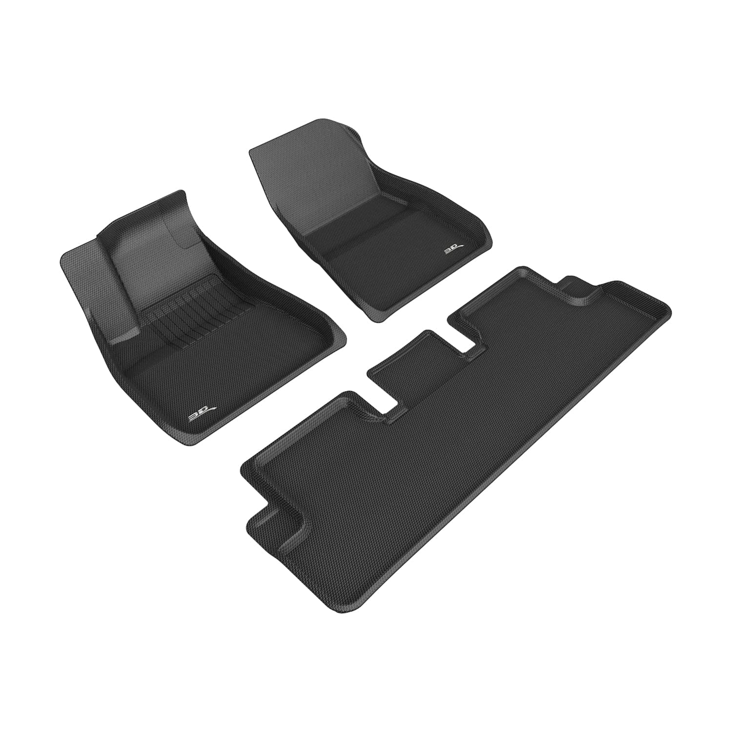 3D MAXpider - Custom Fit Kagu Floor Mat (Black) for 2020-2023 Tesla Model 3-1ST Row 2ND Row