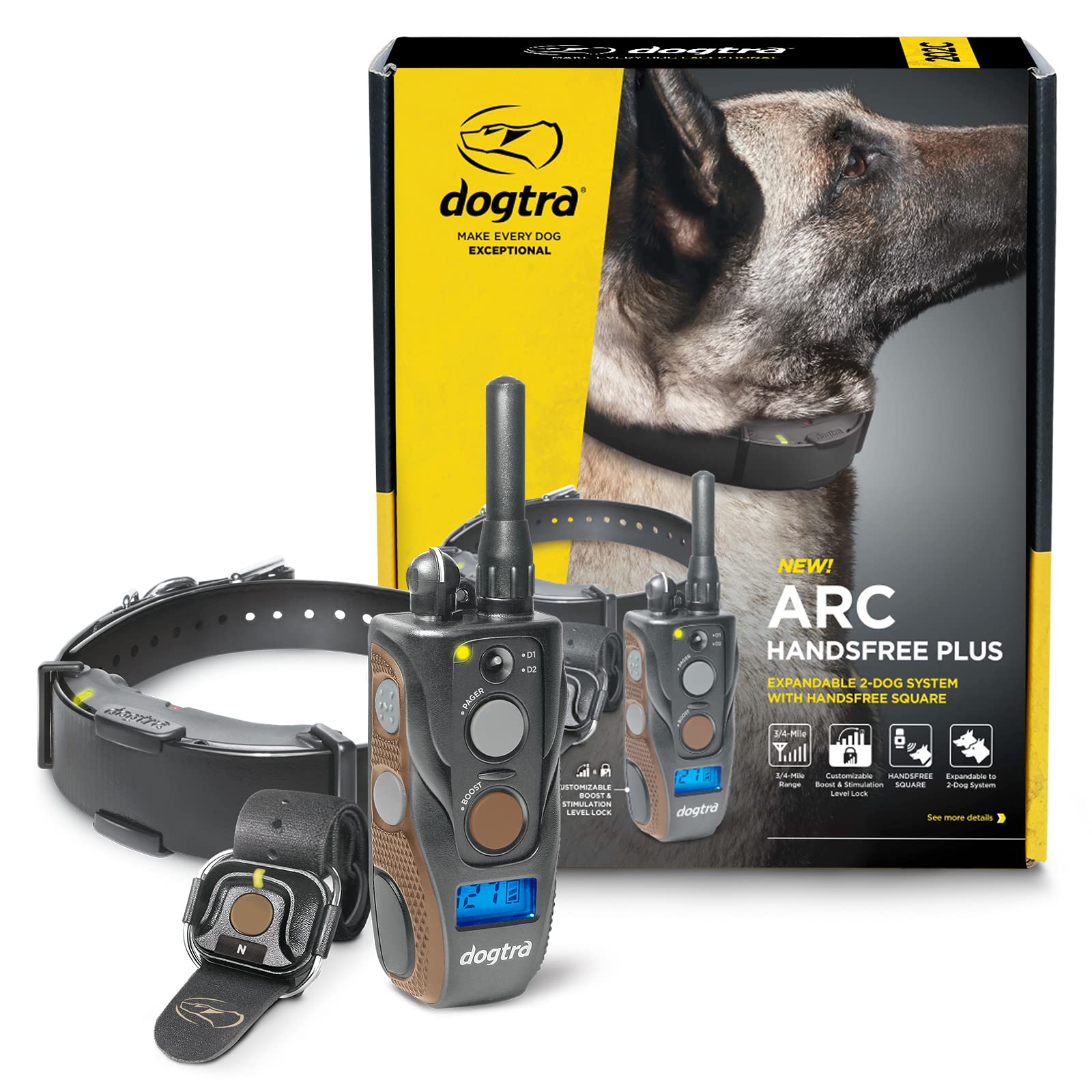Dogtra - ARC HANDSFREE Plus Boost and Lock, Remote Dog Training E-Collar, 3/4-Mile Range, Large Dogs
