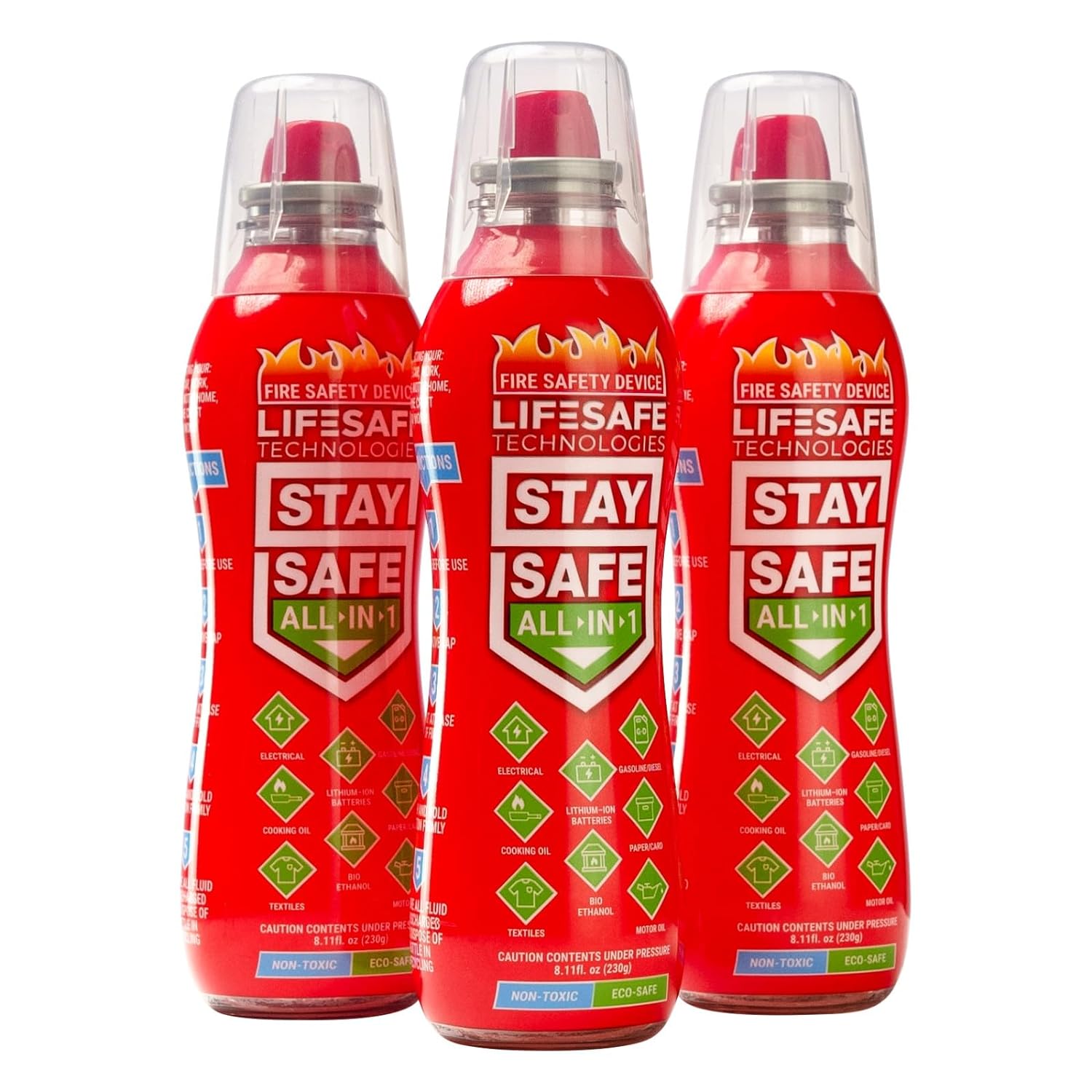 StaySafe - All-in-1 Fire Extinguisher, 3 Pack