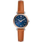 Fossil Women's Carlie Mini Gold Stainless Steel and Brown Leather Quartz Watch