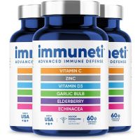Immuneti - Advanced Immune Defense, 6-in-1 Powerful Blend of Vitamin C, Vitamin D3, Zinc, Elderberries, Garlic Bulb, Echinacea - Supports Overall Health, Provides Vital Nutrients & Antioxidants - 3 Pack