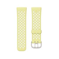 Fitbit - Sport Band, 24mm Attach, Glow Up/Frost White, Small *Compatible with Sense 2, Sense, Versa 4 & Versa 3