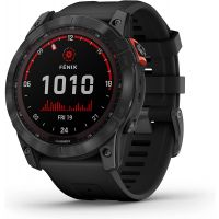 Garmin - Fenix 7X Solar Edition, Rugged Adventure Bluetooth Touchscreen Smartwatch, Slate Gray with Black Band