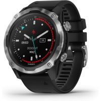 Garmin - Descent Mk2, Diving Smartwatch, Stainless Steel with Black Band