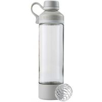 BlenderBottle - Mantra Glass Shaker Bottle, 20oz, Pebble Grey