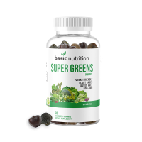 Basic Nutrition - SuperGreens Max Gummies | Pre & Probiotics, NON GMO, Vegan Friendly, Gluten Free